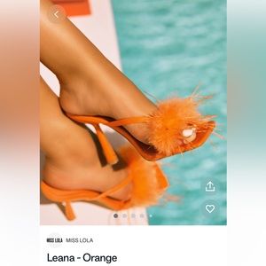 Orange Fluffy Heels